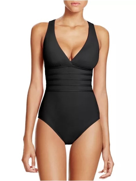La Blanca Other - La Blanca Island Goddess Strappy Back One Piece Swimsuit Black Size L